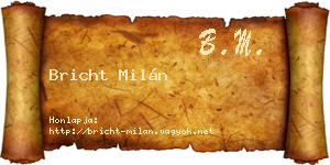 Bricht Milán névjegykártya